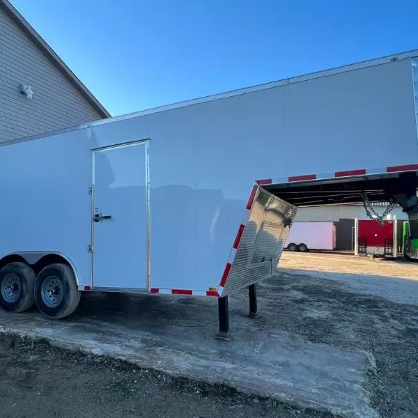 White Gooseneck Trailer