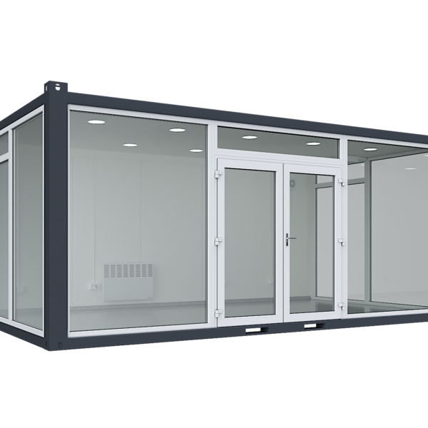 6×3.2m Glass Container, 3 glass walls