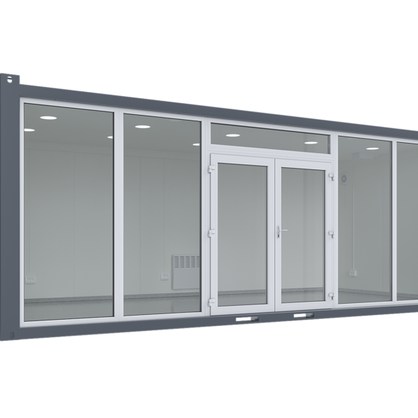 7×3.2m Glass Container, 1 glass wall