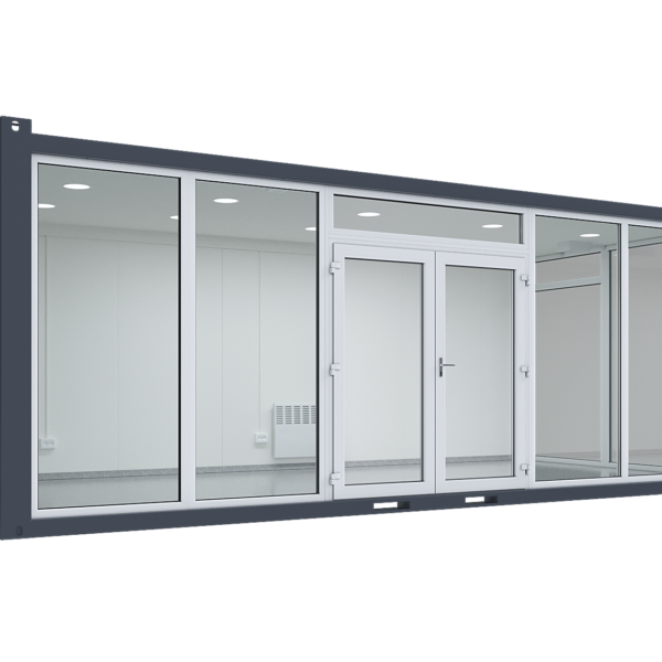 7×3.2m Glass Container, 3 glass walls