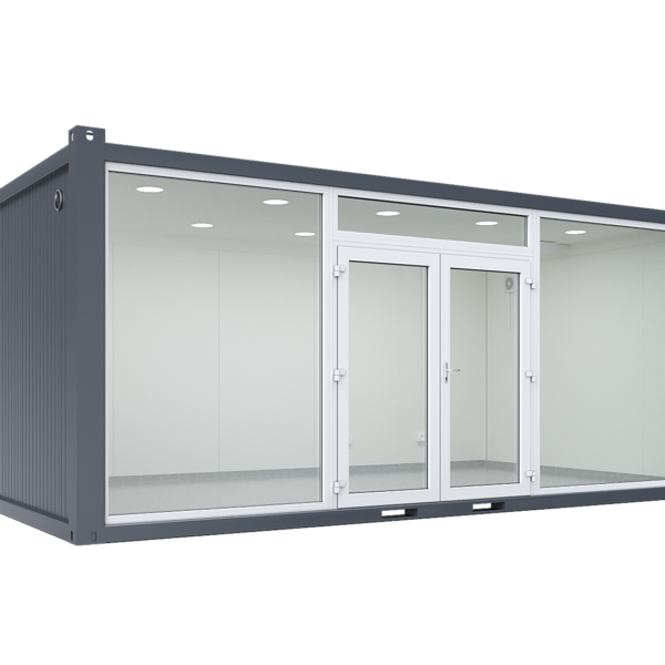 20′ Glass Container, one glass wall